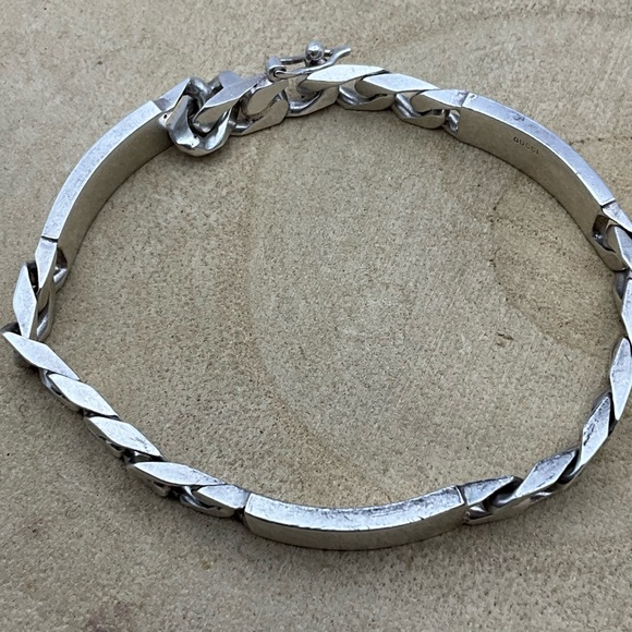 Gucci Vintage Sterling Silver ID Tag Bracelet - Picture 1 of 15